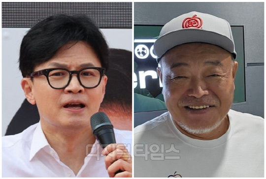 한동훈(왼쪽) 전 국민의힘 비상대책위원장과 가수 김흥국씨. <디지털타임스 DB, 연합뉴스>